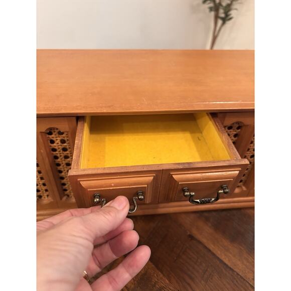 Vintage Tundra Jewelry Box 8 Drawer Wood Boho Retro MCM Mid Century Chest 80's - Picture 4 of 11